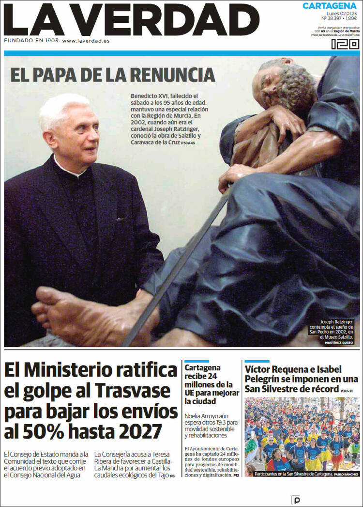 Portada de La Verdad de Cartagena (Espa&ntilde;a)