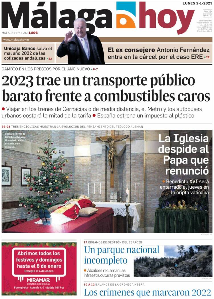 Portada de Málaga Hoy (Espa&ntilde;a)