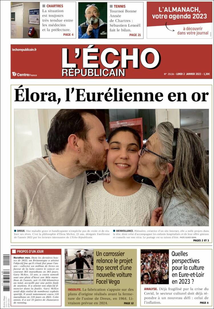 Portada de L'Echo Républicain (Francia)
