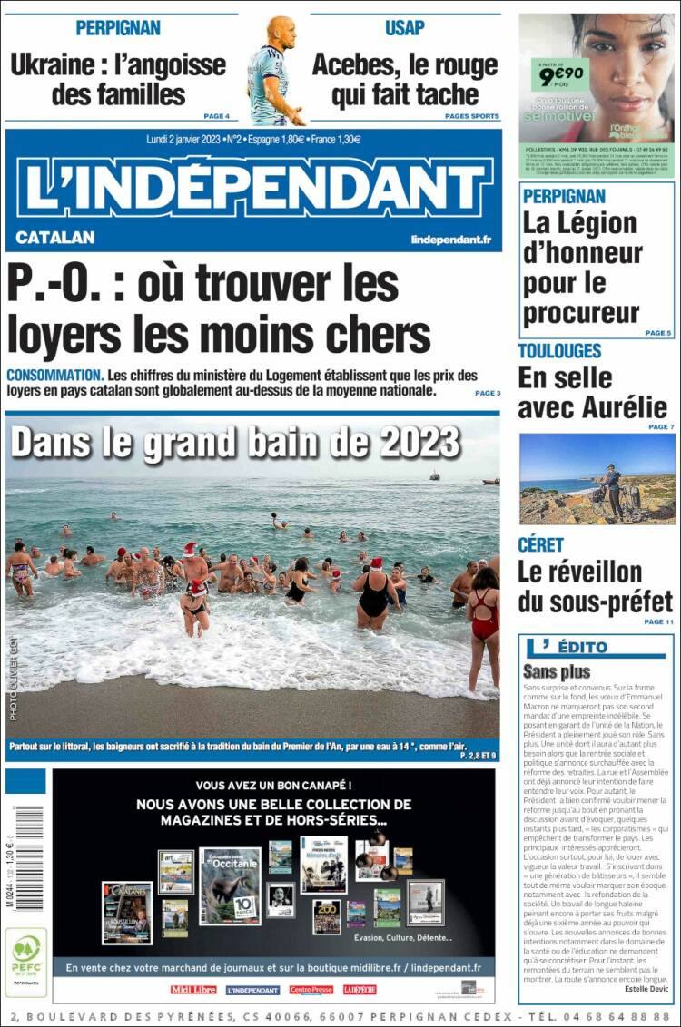 Portada de Le Indépendant (Francia)