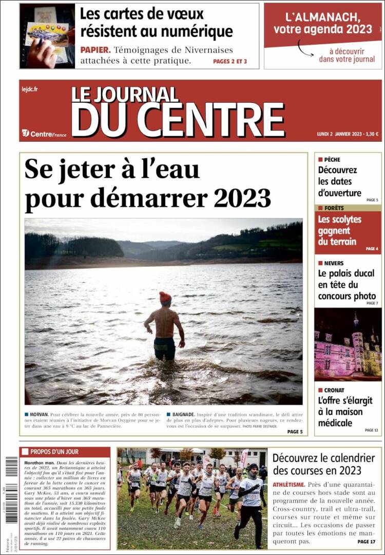 Portada de Le Journal du Centre (Francia)