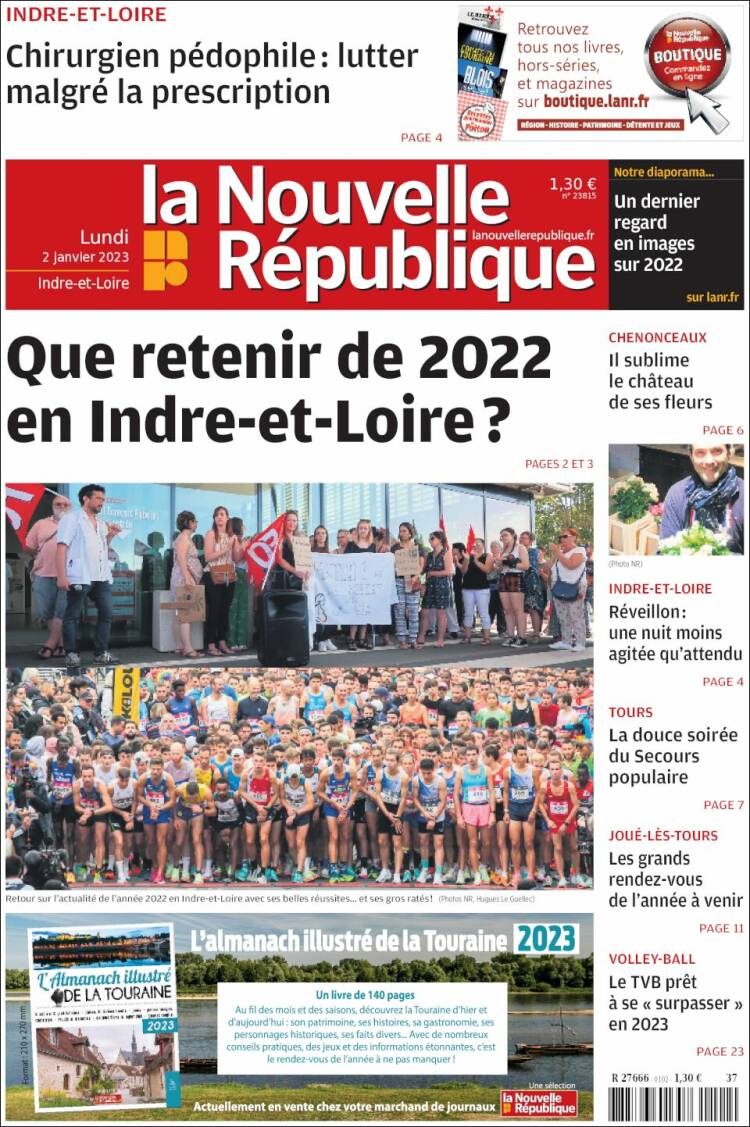 Portada de La Nouvelle Republique (Francia)