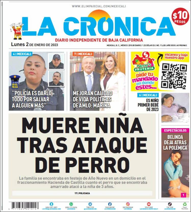 Portada de La Crónica de Baja California (México)