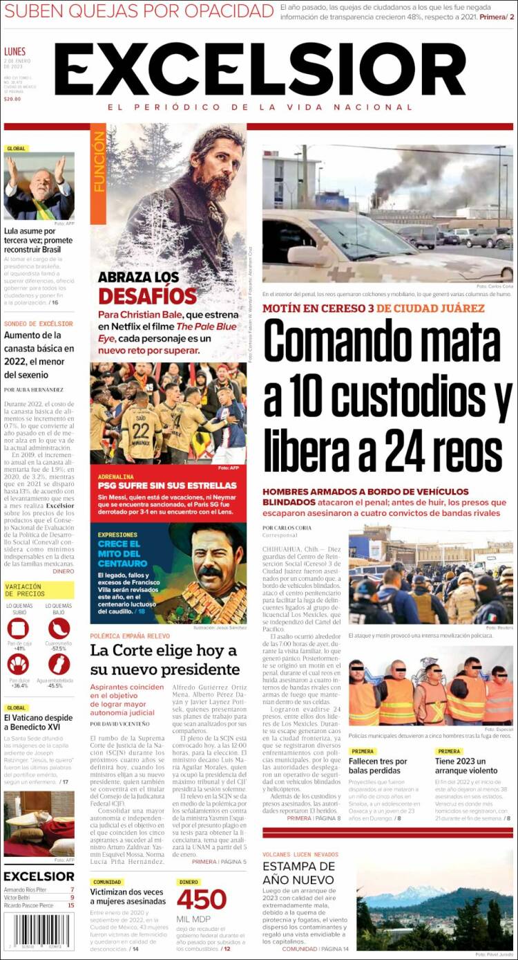 Portada de Excelsior (México)