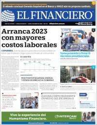 Portada de El Financiero (México)