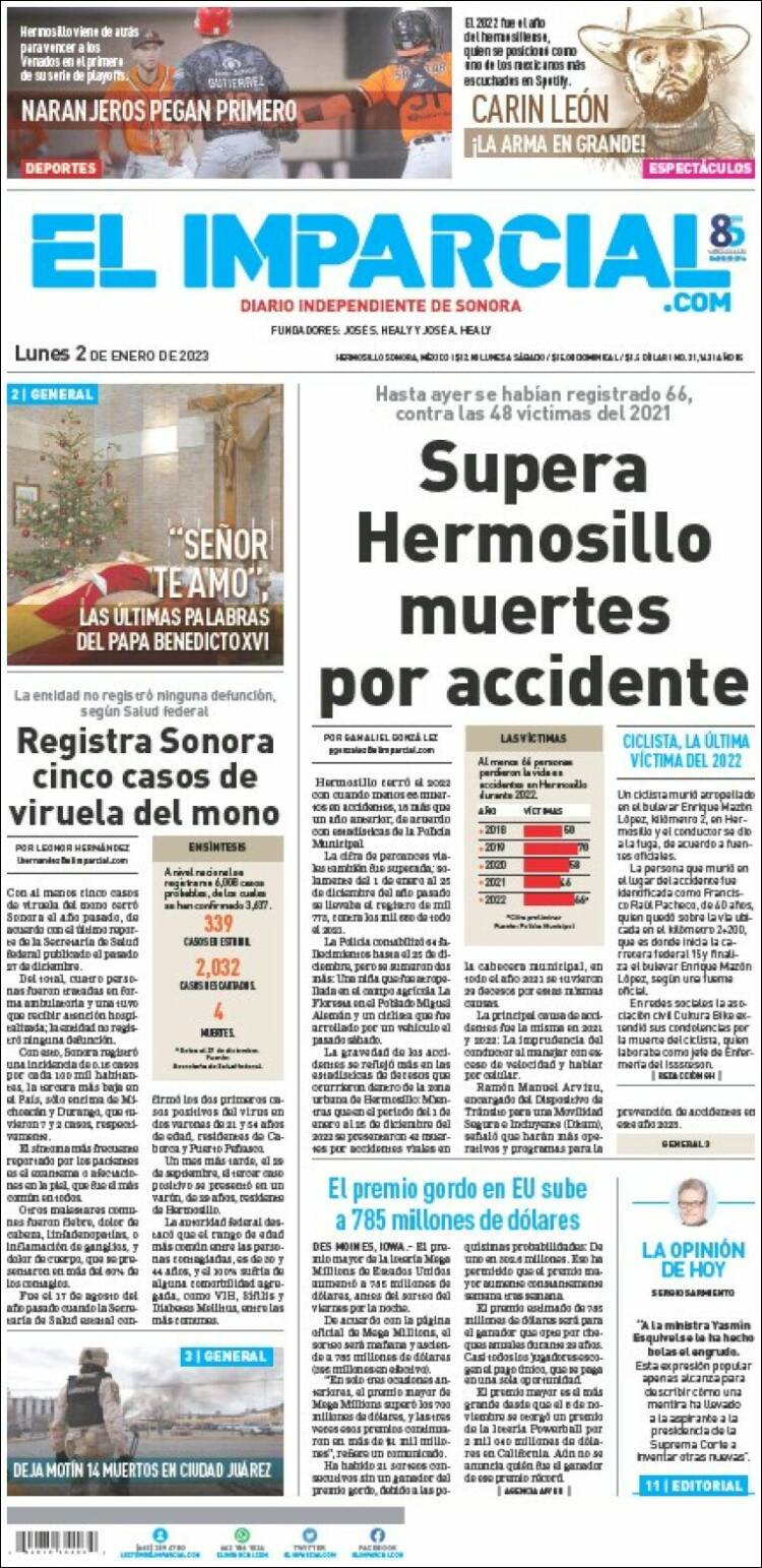 Portada de El Imparcial (México)