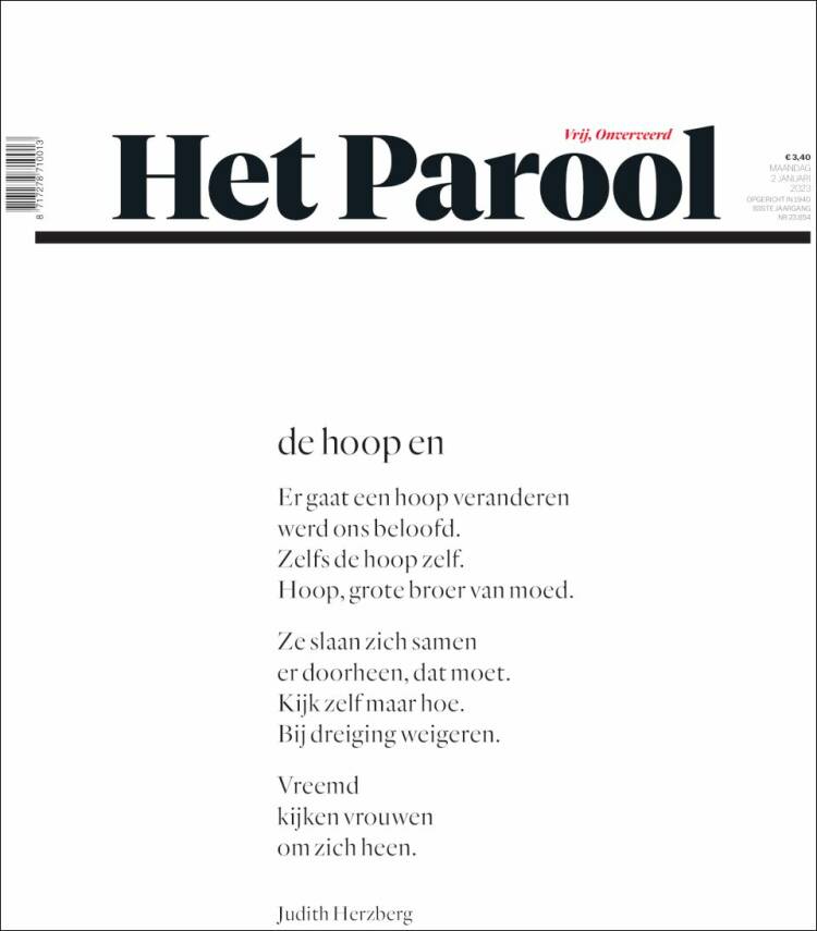 Portada de Het Parool (Pays-Bas)