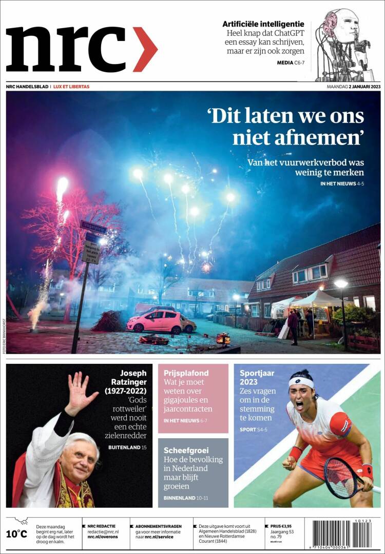 Portada de NRC Handelsblad (Pays-Bas)