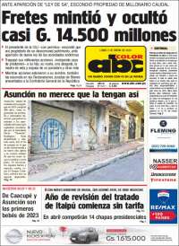 Portada de ABC Color (Paraguay)