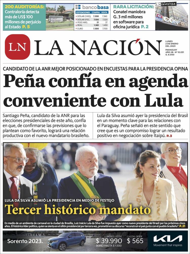 Portada de La Nación (Paraguay)