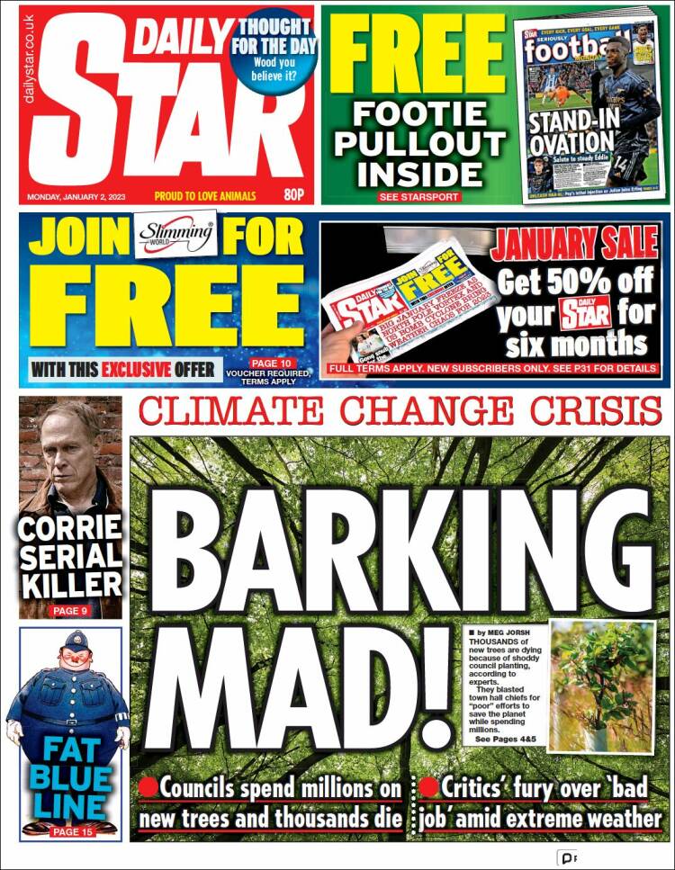 Portada de Daily Star (Reino Unido)