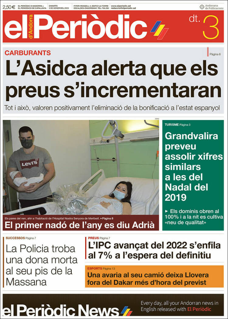 Portada de El Periòdic d'Andorra (Andorra)