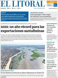 Portada de Diario El Litoral (Argentina)