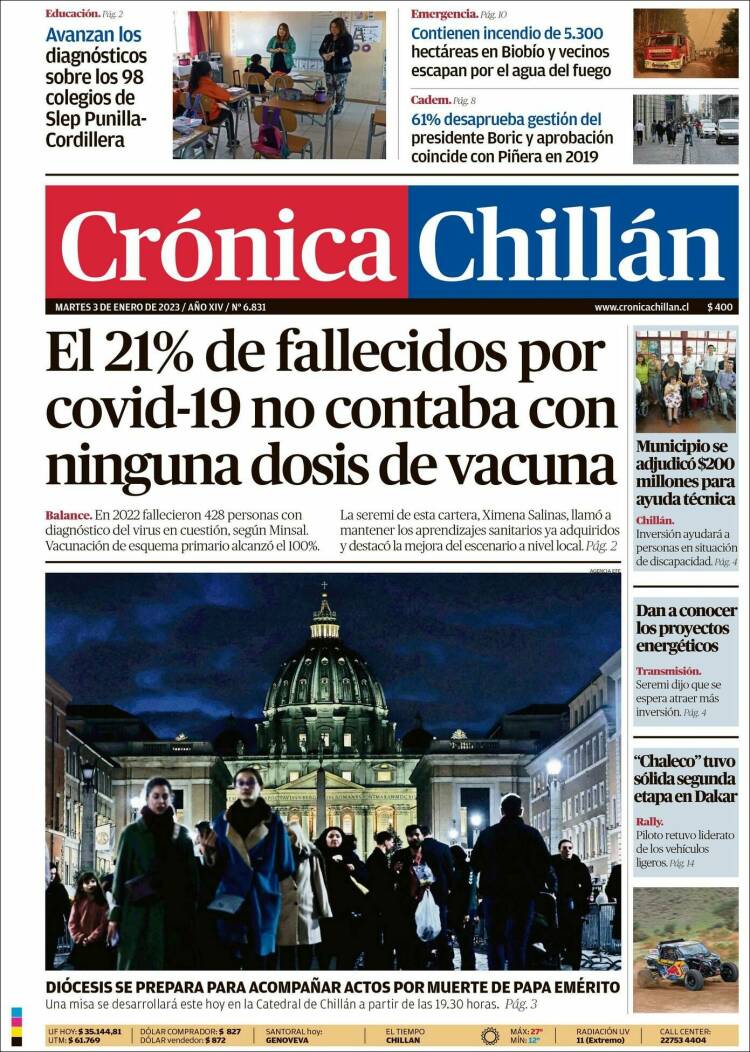 Portada de Crónica Chillán (Chili)