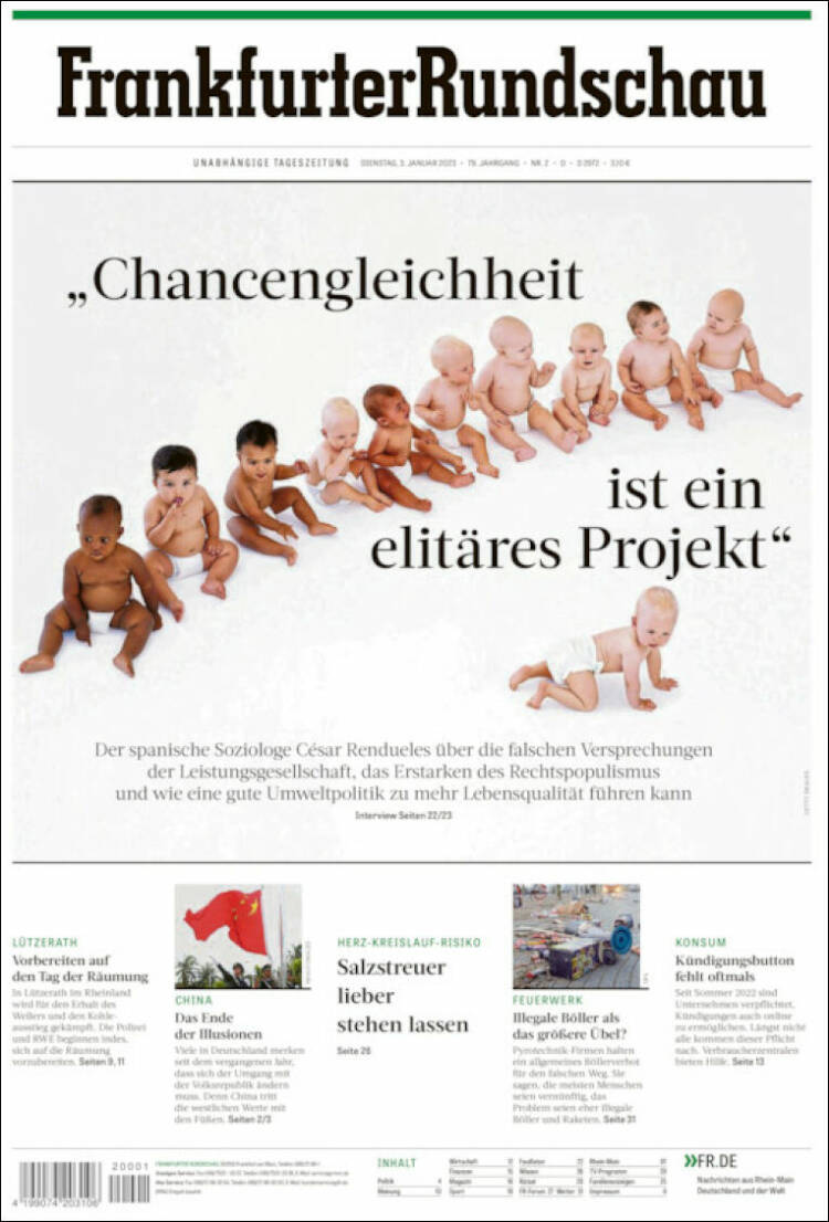 Portada de Frankfurter Rundschau (Alemania)