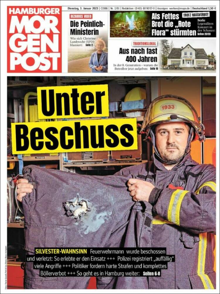 Portada de Hamburger Morgenpost  (Alemania)