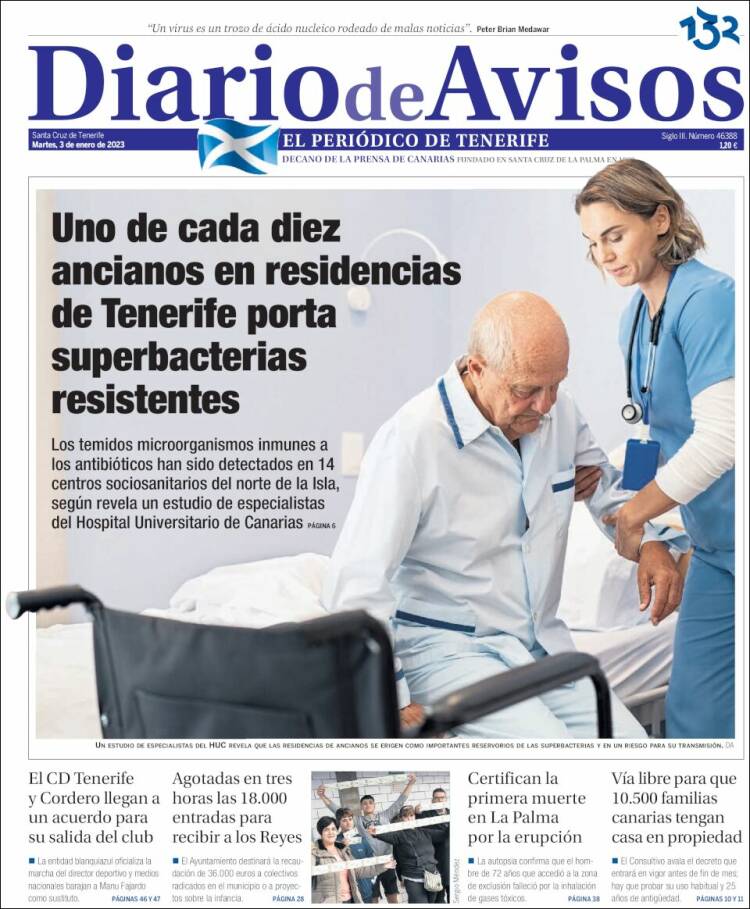 Portada de Diarios de Avisos (Spain)