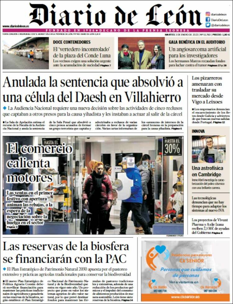 Portada de Diario de León (Spain)