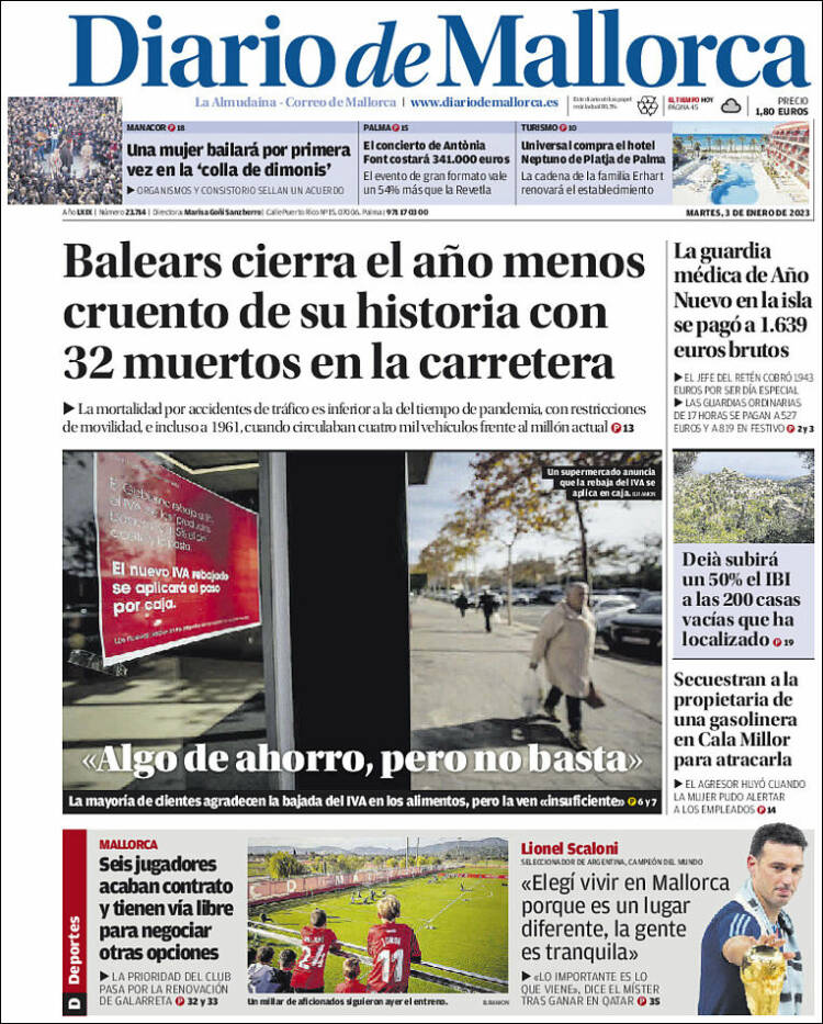 Portada de Diario de Mallorca (Spain)