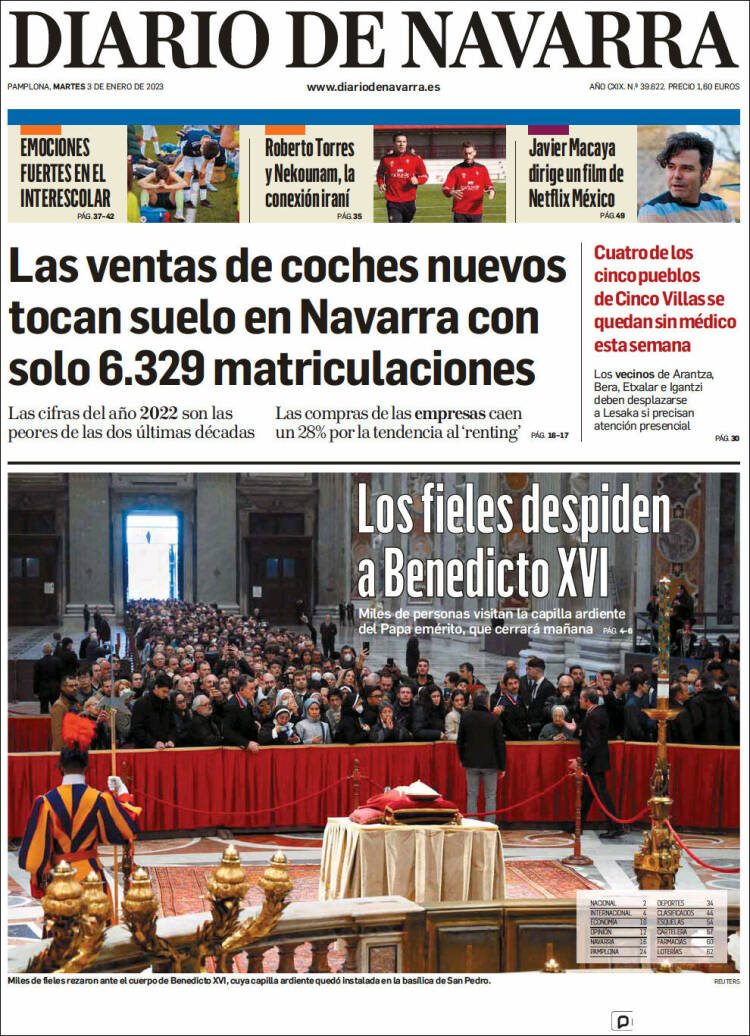 Portada de Diario de Navarra (Spain)