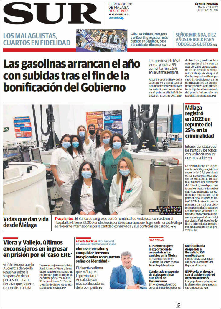 Portada de Diario el Sur (Spain)