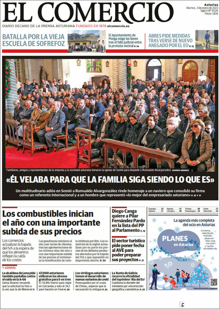 Portada de El Comercio (Spain)