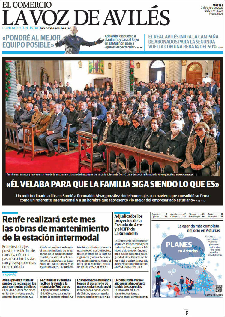 Portada de El Comercio - Avilés (Spain)