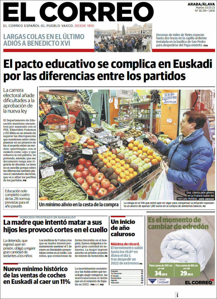 Portada de El Correo - Álava (Spain)