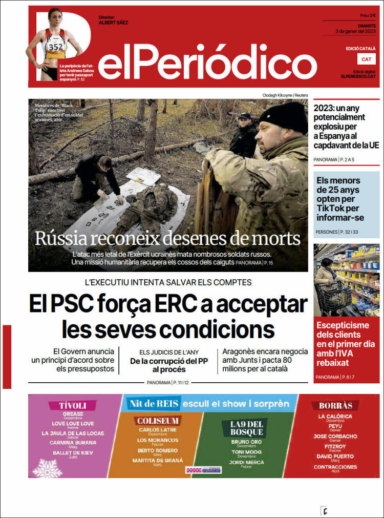 Portada de El Periódico de Catalunya (Spain)