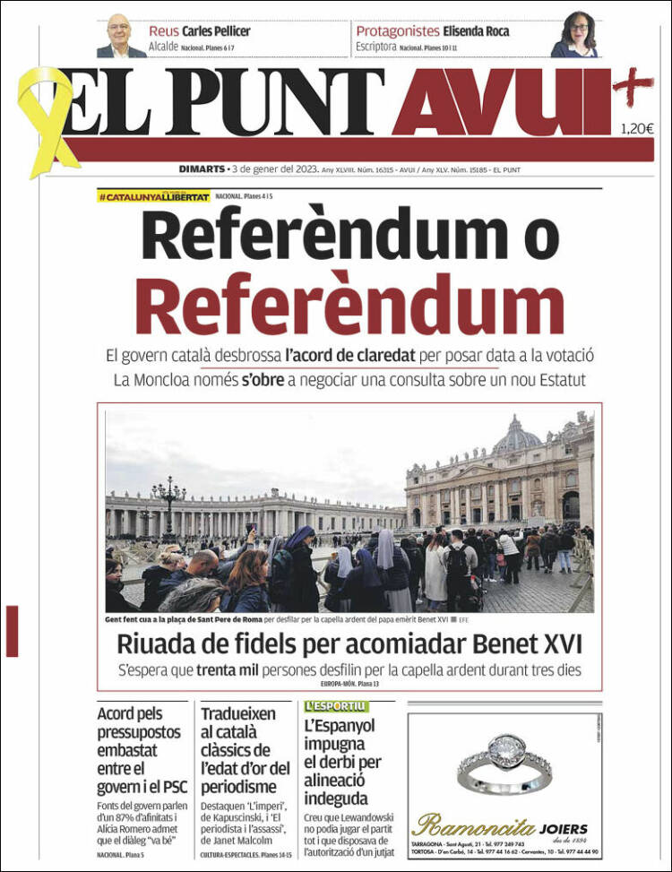 Portada de El Punt Avui (Spain)