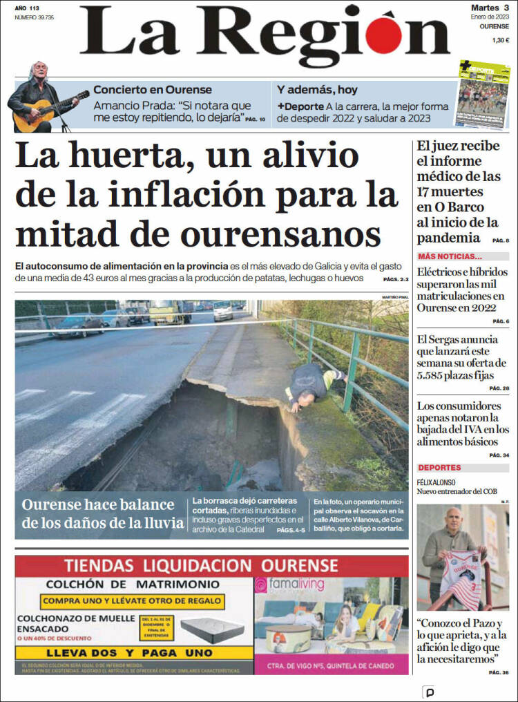 Portada de La Región de Ourense (Spain)