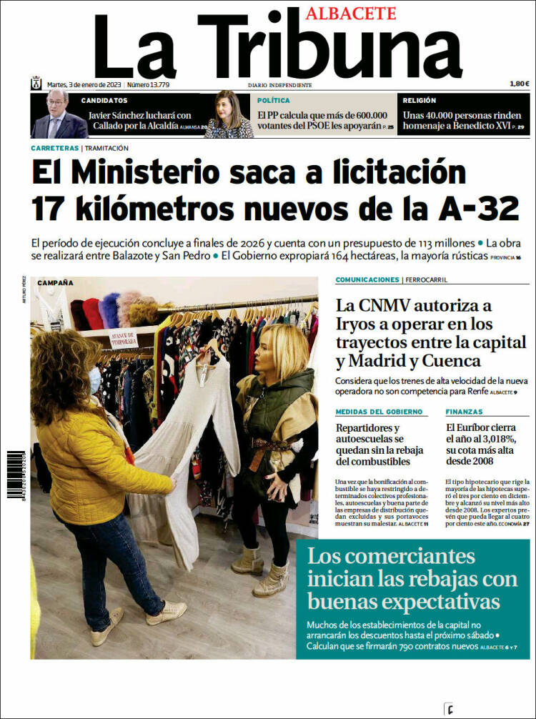 Portada de La Tribuna de Albacete (Spain)