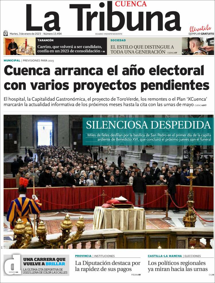 Portada de La Tribuna de Cuenca (Spain)