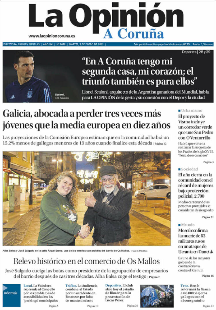 Portada de La Opinión de A Coruña (Spain)