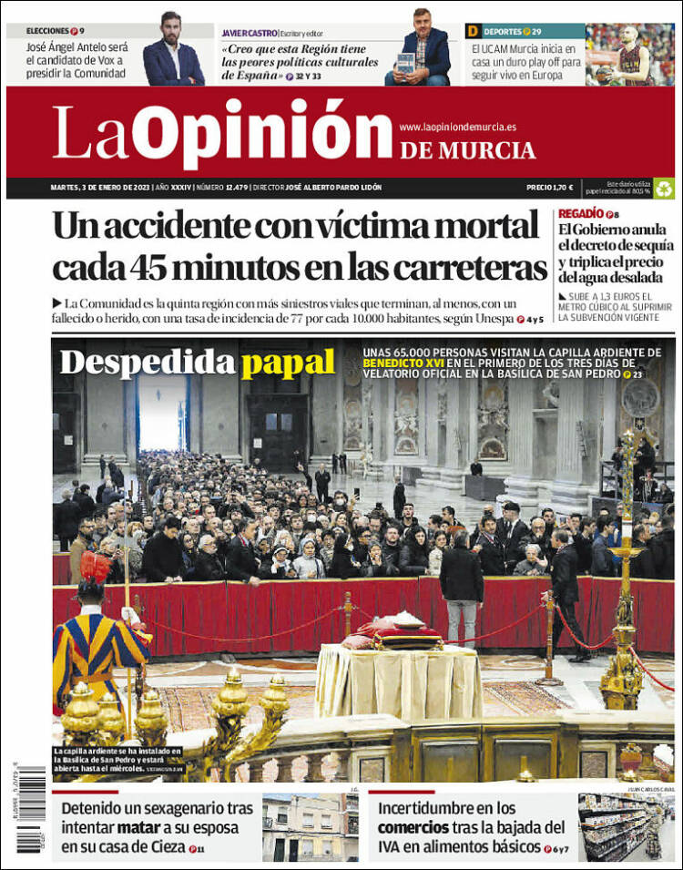 Portada de La Opinión de Murcia (Spain)