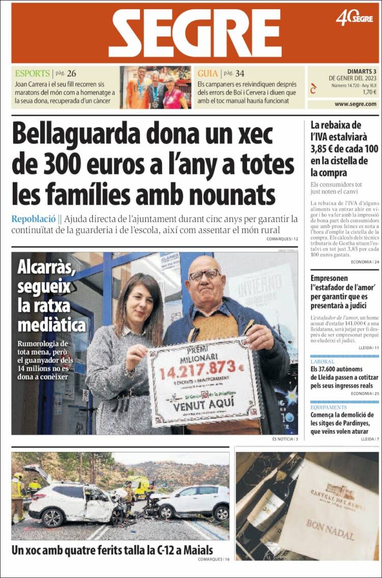 Portada de Segre (Spain)