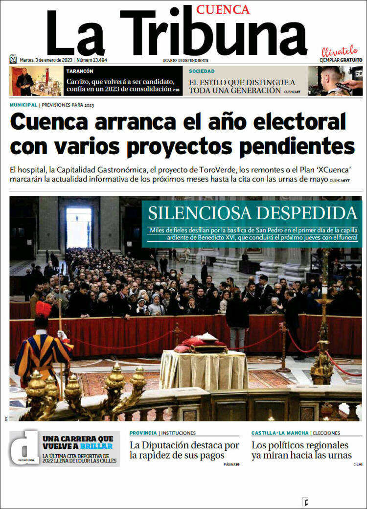 Portada de La Tribuna de Cuenca (Spain)