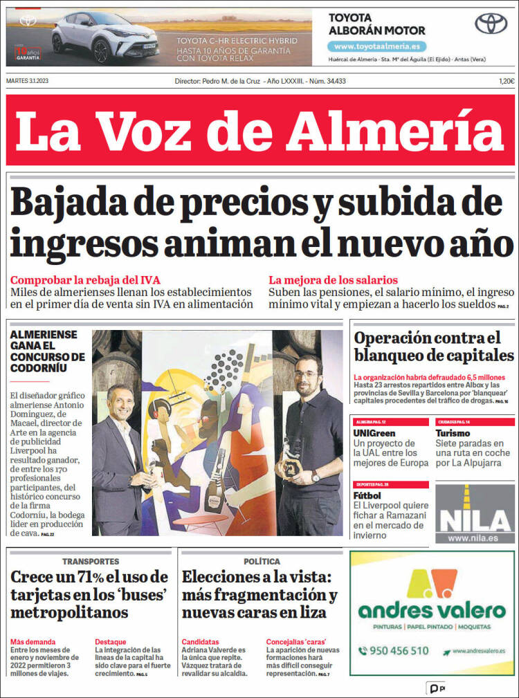 Portada de La Voz de Almería (Spain)