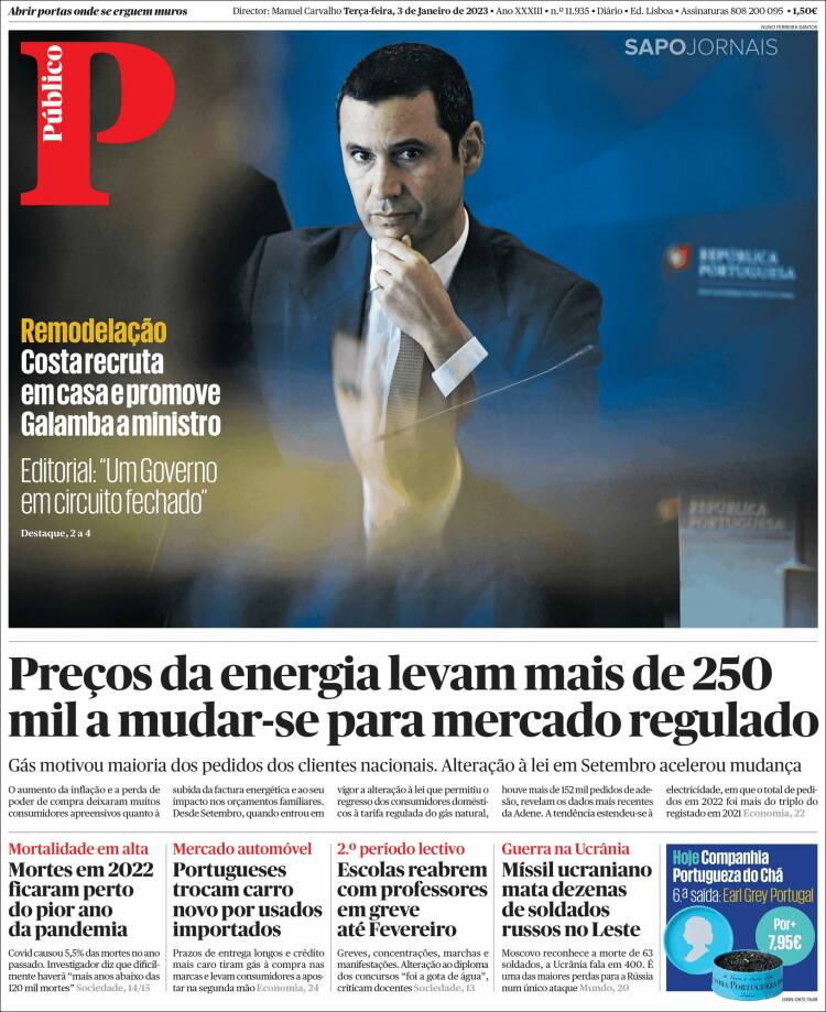 Portada de Público (Portugal)