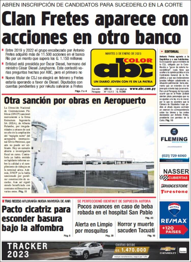 Portada de ABC Color (Paraguay)