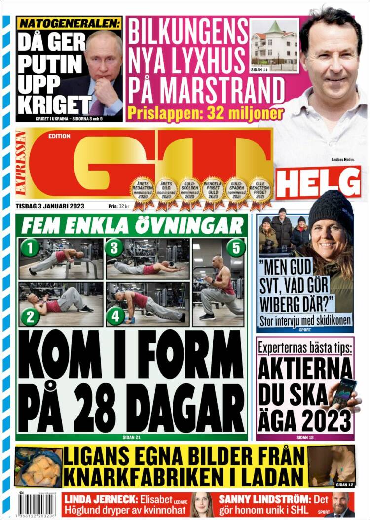 Portada de Göteborgstidningen (Suecia)