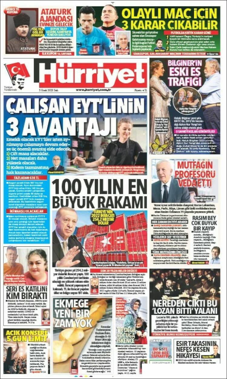 Portada de Hürriyet (Turqu&iacute;a)