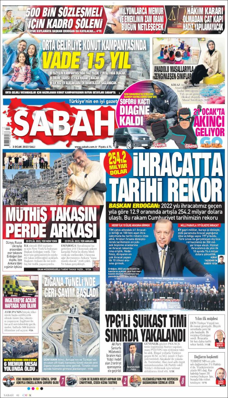 Portada de Sabah (Turqu&iacute;a)