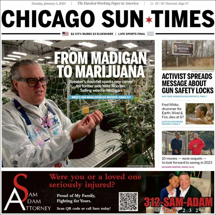 Portada de Chicago Sun-Times (États-Unis)