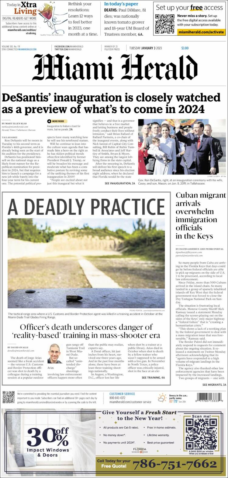 Portada de Miami Herald (États-Unis)