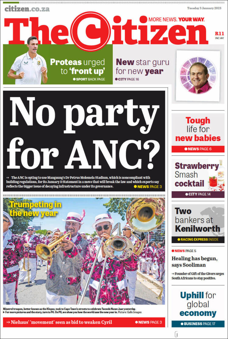 Portada de The Citizen (Sud&aacute;frica)