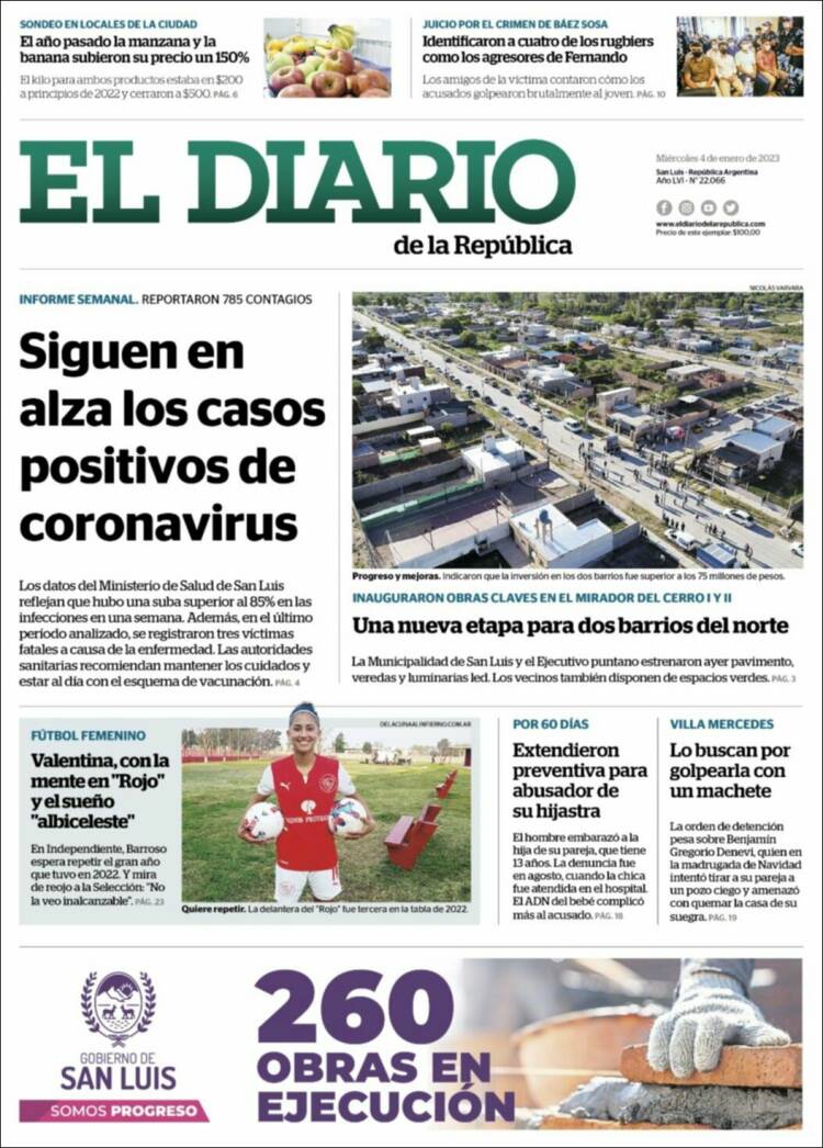 Portada de Diario de la República (Argentina)