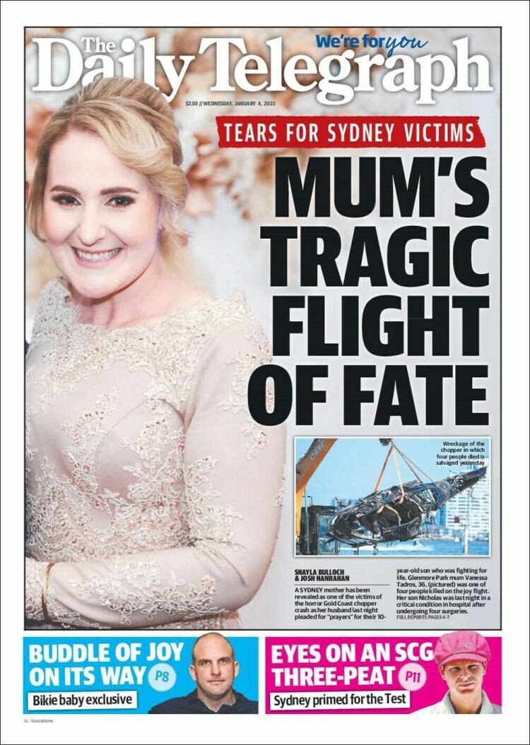 Portada de The Daily Telegraph (Australia)