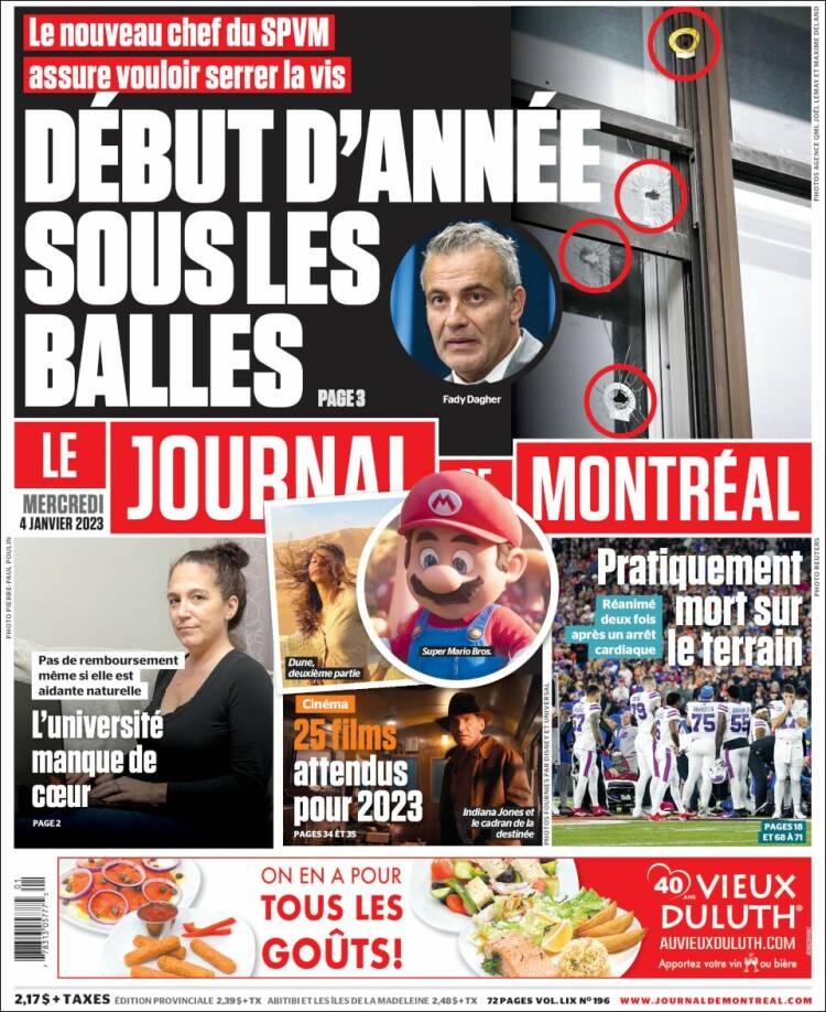 Portada de Le Journal de Montréal (Canadá)