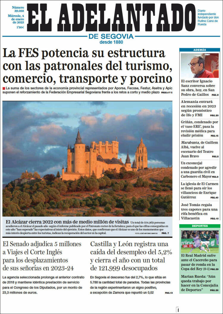 Portada de El Adelantado de Segovia (Spain)